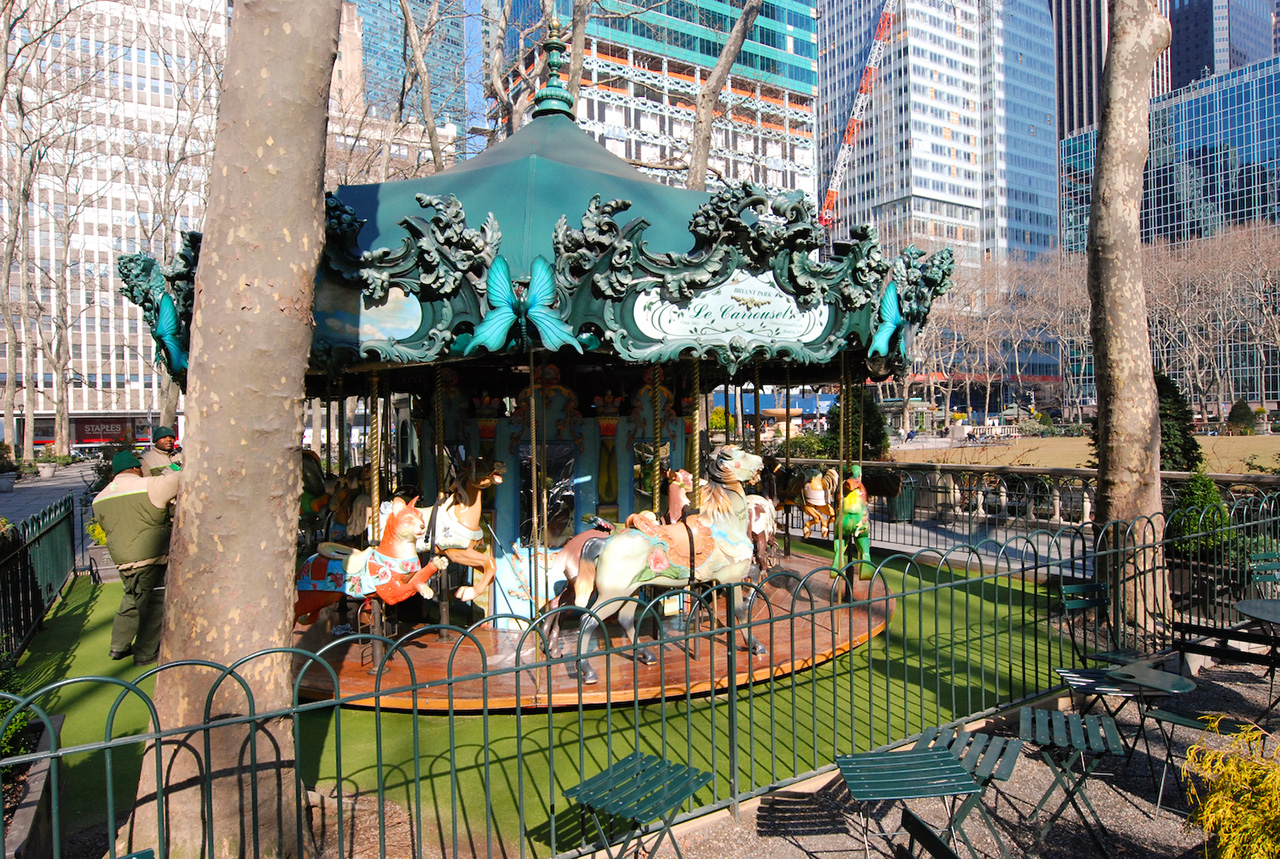 Bryant Park carrousel,
Credit Photo Jazz Guy via Flickr